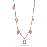 Rose Gold Hex Charm Necklace