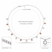 Dual Tone Hex Charm Necklace