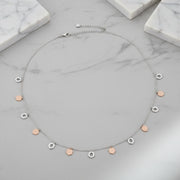 Dual Tone Hex Charm Necklace