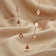 Rose Gold Charm Drop Necklace