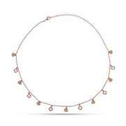 Rose Gold Charm Drop Necklace