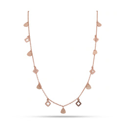 Rose Gold Charm Drop Necklace