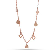 Rose Gold Charm Drop Necklace