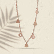 Rose Gold Charm Drop Necklace