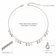 Dual Tone Teardrop Charm Necklace