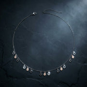 Dual Tone Teardrop Charm Necklace