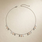 Dual Tone Teardrop Charm Necklace