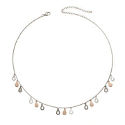 Dual Tone Teardrop Charm Necklace
