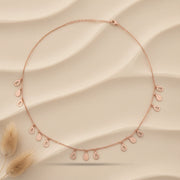 Rose Gold Teardrop Charm Necklace