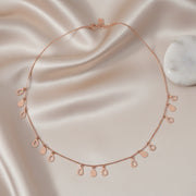 Rose Gold Teardrop Charm Necklace