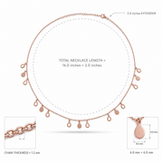 Rose Gold Teardrop Charm Necklace