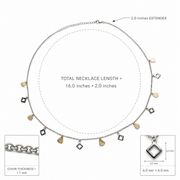 Dual Tone Charm Chain Necklace