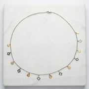 Dual Tone Charm Chain Necklace