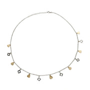 Dual Tone Charm Chain Necklace