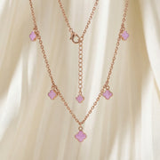 Blush Clover Charm Chain Necklace