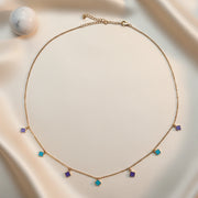 Pastel Clover Charm Chain Necklace