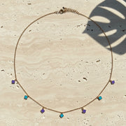 Pastel Clover Charm Chain Necklace