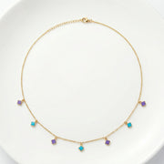 Pastel Clover Charm Chain Necklace