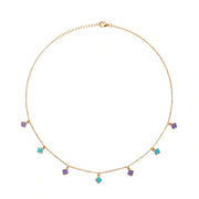 Pastel Clover Charm Chain Necklace