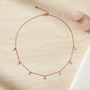 Blush Charm Drop Chain Necklace