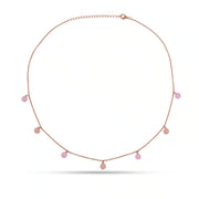 Blush Charm Drop Chain Necklace