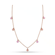 Blush Charm Drop Chain Necklace