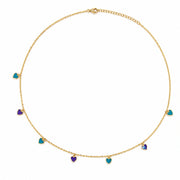 Colorful Heart Charm Chain Necklace