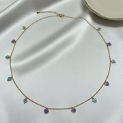 Colorful Heart Charm Chain Necklace