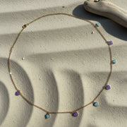 Colorful Heart Charm Chain Necklace