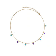 Colorful Heart Charm Chain Necklace