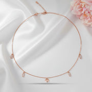 Rose Gold Heart Drop Necklace