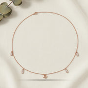 Rose Gold Heart Drop Necklace