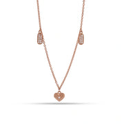 Rose Gold Heart Drop Necklace
