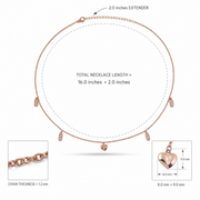 Rose Gold Heart Drop Necklace
