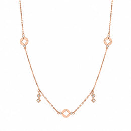 Rose Gold Geometric Charm Necklace