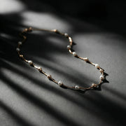 Rose Gold Pearl Beaded Chain Necklace