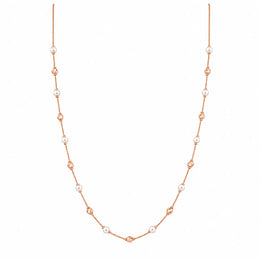 Rose Gold Pearl Beaded Chain Necklace