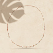 Rose Gold Pearl Beaded Chain Necklace