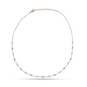 Rose Gold Pearl Beaded Chain Necklace