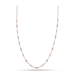 Rose Gold Pearl Beaded Chain Necklace
