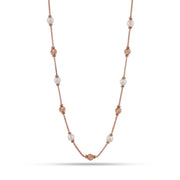 Rose Gold Pearl Beaded Chain Necklace