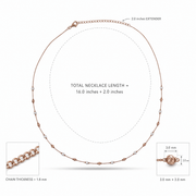 Rose Gold Pearl Beaded Chain Necklace