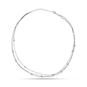 Layered Blush Bead Chain Necklace