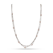 Layered Blush Bead Chain Necklace