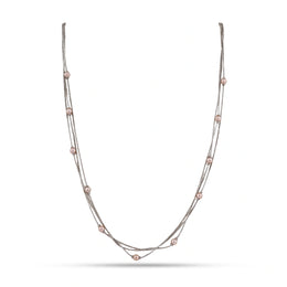 Layered Blush Bead Chain Necklace