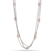 Layered Blush Bead Chain Necklace