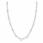 Layered Blush Bead Chain Necklace