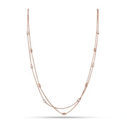 Layered Pearl Beaded Chain Necklace