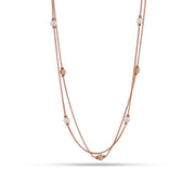 Layered Pearl Beaded Chain Necklace