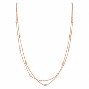 Layered Pearl Beaded Chain Necklace